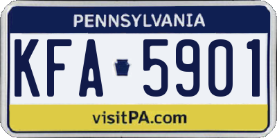 PA license plate KFA5901