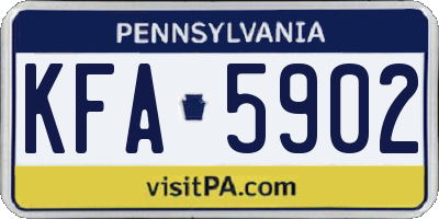 PA license plate KFA5902