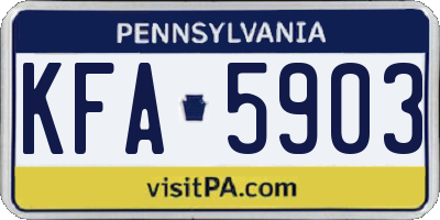 PA license plate KFA5903