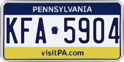 PA license plate KFA5904