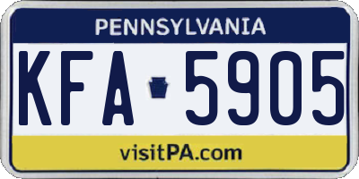 PA license plate KFA5905