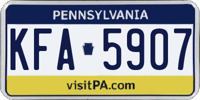 PA license plate KFA5907