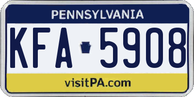 PA license plate KFA5908