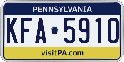 PA license plate KFA5910