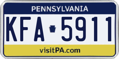 PA license plate KFA5911