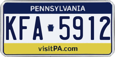 PA license plate KFA5912