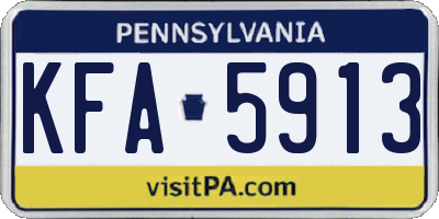 PA license plate KFA5913