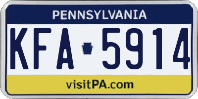 PA license plate KFA5914