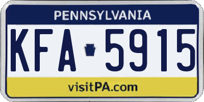PA license plate KFA5915