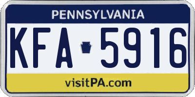 PA license plate KFA5916