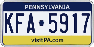 PA license plate KFA5917