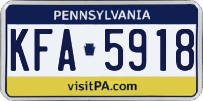 PA license plate KFA5918