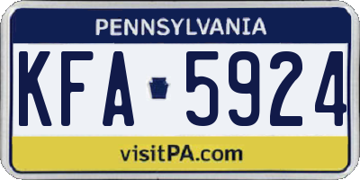 PA license plate KFA5924