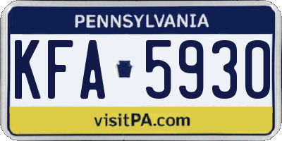 PA license plate KFA5930
