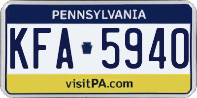 PA license plate KFA5940