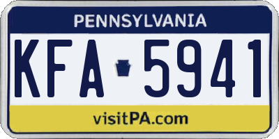 PA license plate KFA5941