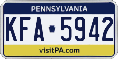 PA license plate KFA5942
