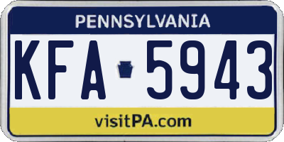 PA license plate KFA5943