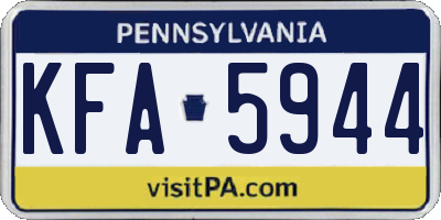 PA license plate KFA5944