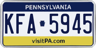 PA license plate KFA5945