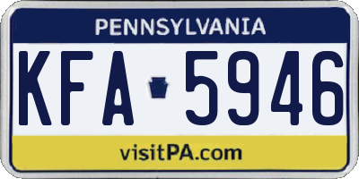 PA license plate KFA5946