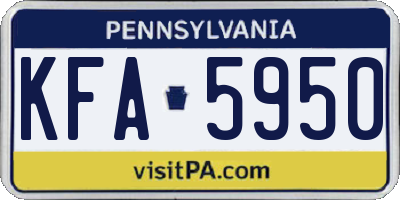 PA license plate KFA5950