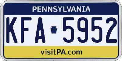 PA license plate KFA5952