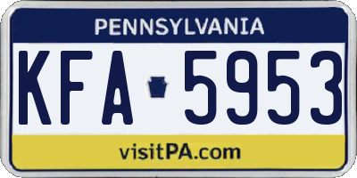 PA license plate KFA5953