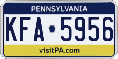 PA license plate KFA5956