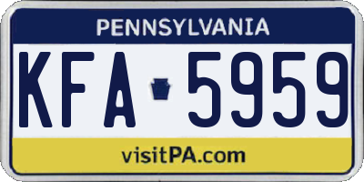 PA license plate KFA5959