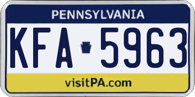 PA license plate KFA5963