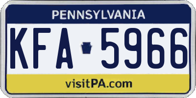 PA license plate KFA5966