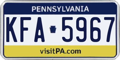 PA license plate KFA5967