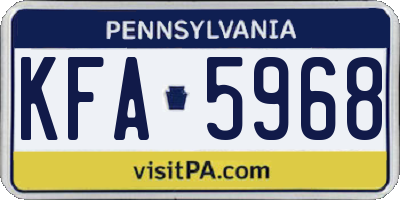 PA license plate KFA5968