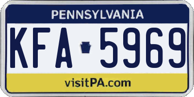 PA license plate KFA5969