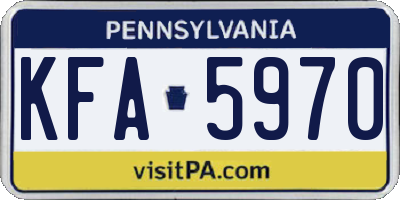 PA license plate KFA5970