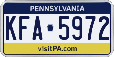 PA license plate KFA5972