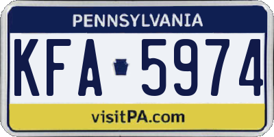 PA license plate KFA5974