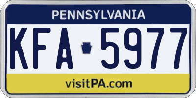 PA license plate KFA5977