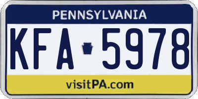 PA license plate KFA5978