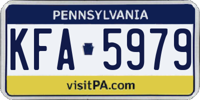 PA license plate KFA5979
