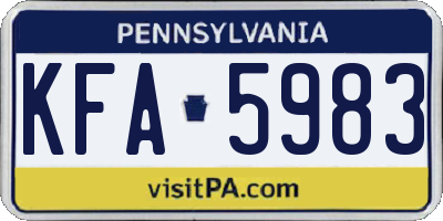 PA license plate KFA5983