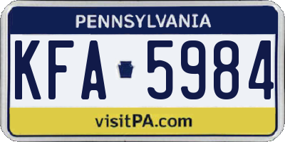 PA license plate KFA5984
