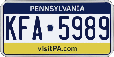 PA license plate KFA5989