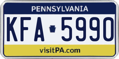 PA license plate KFA5990