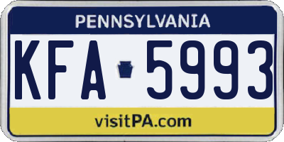 PA license plate KFA5993