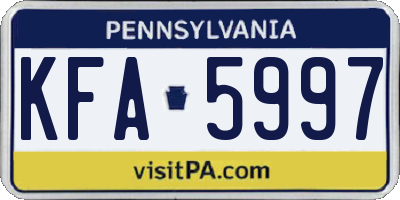 PA license plate KFA5997