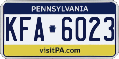 PA license plate KFA6023