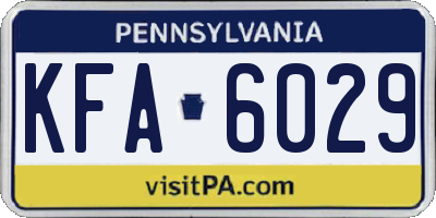 PA license plate KFA6029