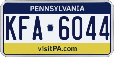 PA license plate KFA6044